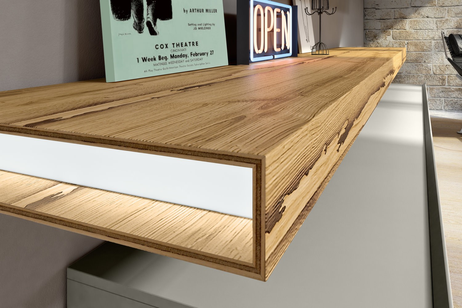 Parete in legno con mensole ~ canlic for .